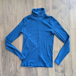 Everlane Luxe Rib Turtleneck Blue